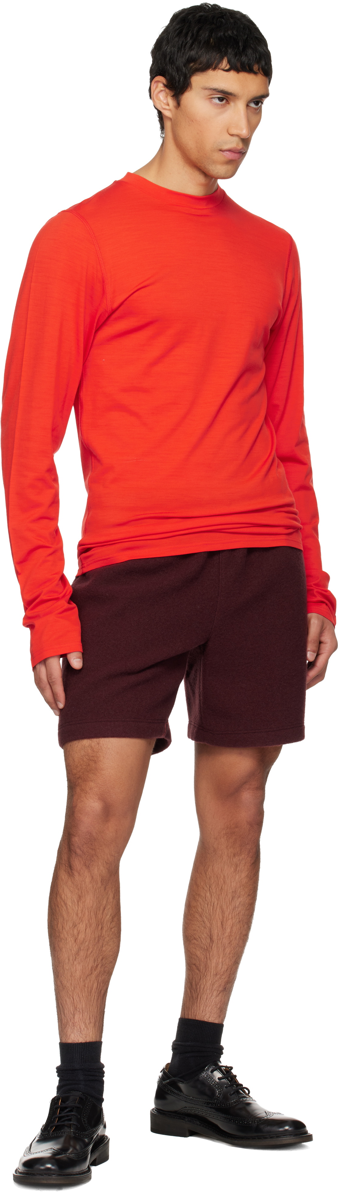 Rier Orange Roundneck Jersey Wool T-shirt