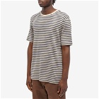 Folk Men's Classic Stripe T-Shirt in Charcoal/Ecru