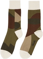 Sacai Green KAWS Edition Camo Socks