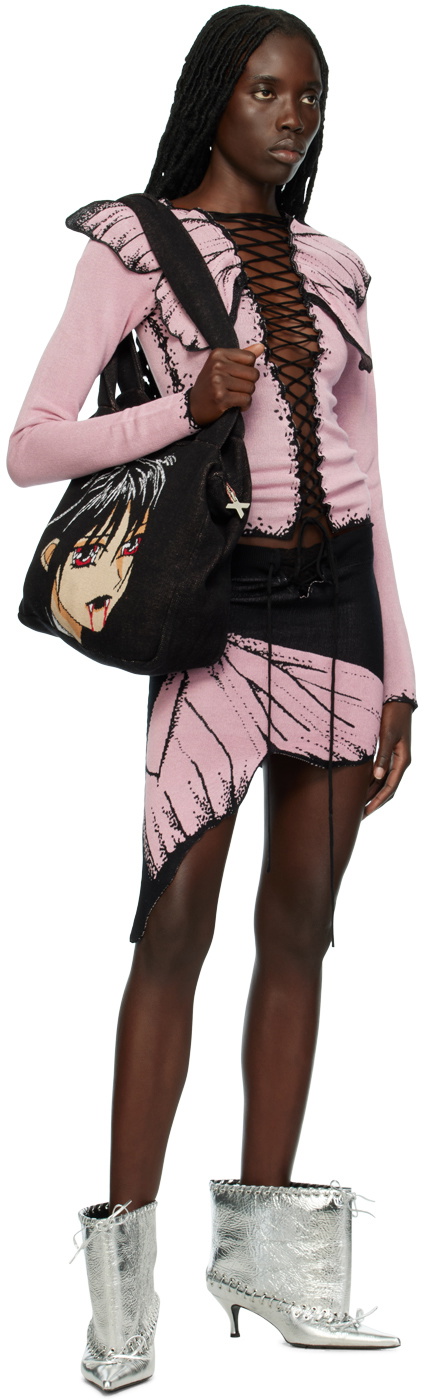 1XBLUE SSENSE Exclusive Pink Butterfly Miniskirt