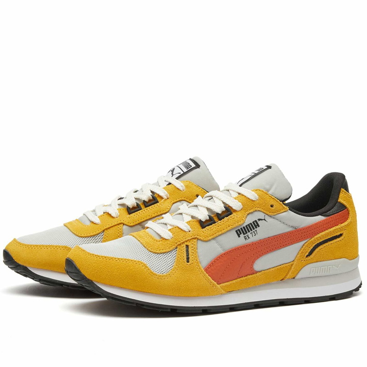 Photo: Puma Men's RX 737 Sneakers in White/Mustard Seed
