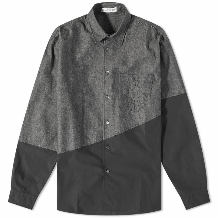 Photo: JW Anderson Men's Two Tone Classic Fit Shirt in Chambray/Black