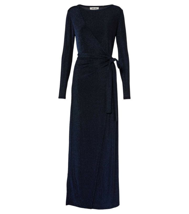 Photo: Diane von Furstenberg Simona lamé wrap dress