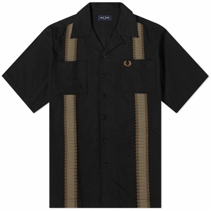Photo: Fred Perry Men's Tape Short Sleeve Vacation Shirt in Black
