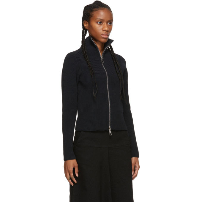 Tibi Black Cropped Tech Two-Way Sweater