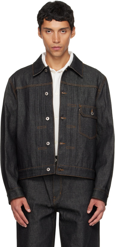 Photo: COOR Navy Type 1 Rigid Denim Trucker Jacket