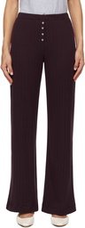 LESET Burgundy Pointelle Boxer Lounge Pants
