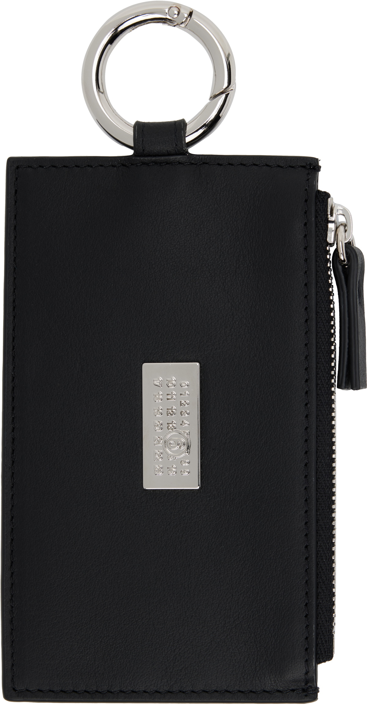 ショルダーバッグ・ポシェット MM6 Maison Margiela Logo Zip Around Wallet Black XS63UI0002P MM6 Maison Margiela Black Triangle 6 Zip Around Wallet MM6