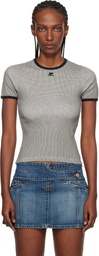 Courrèges Black & White Signature Contrast T-shirt