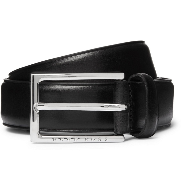 Photo: Hugo Boss - 3cm Black Ceddy Leather Belt - Black