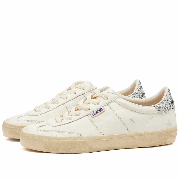 Photo: Golden Goose Soul Star Sneakers in White/Silver