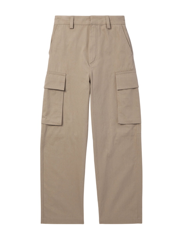 Photo: Bottega Veneta - Wide-Leg Cotton-Twill Cargo Trousers - Gray