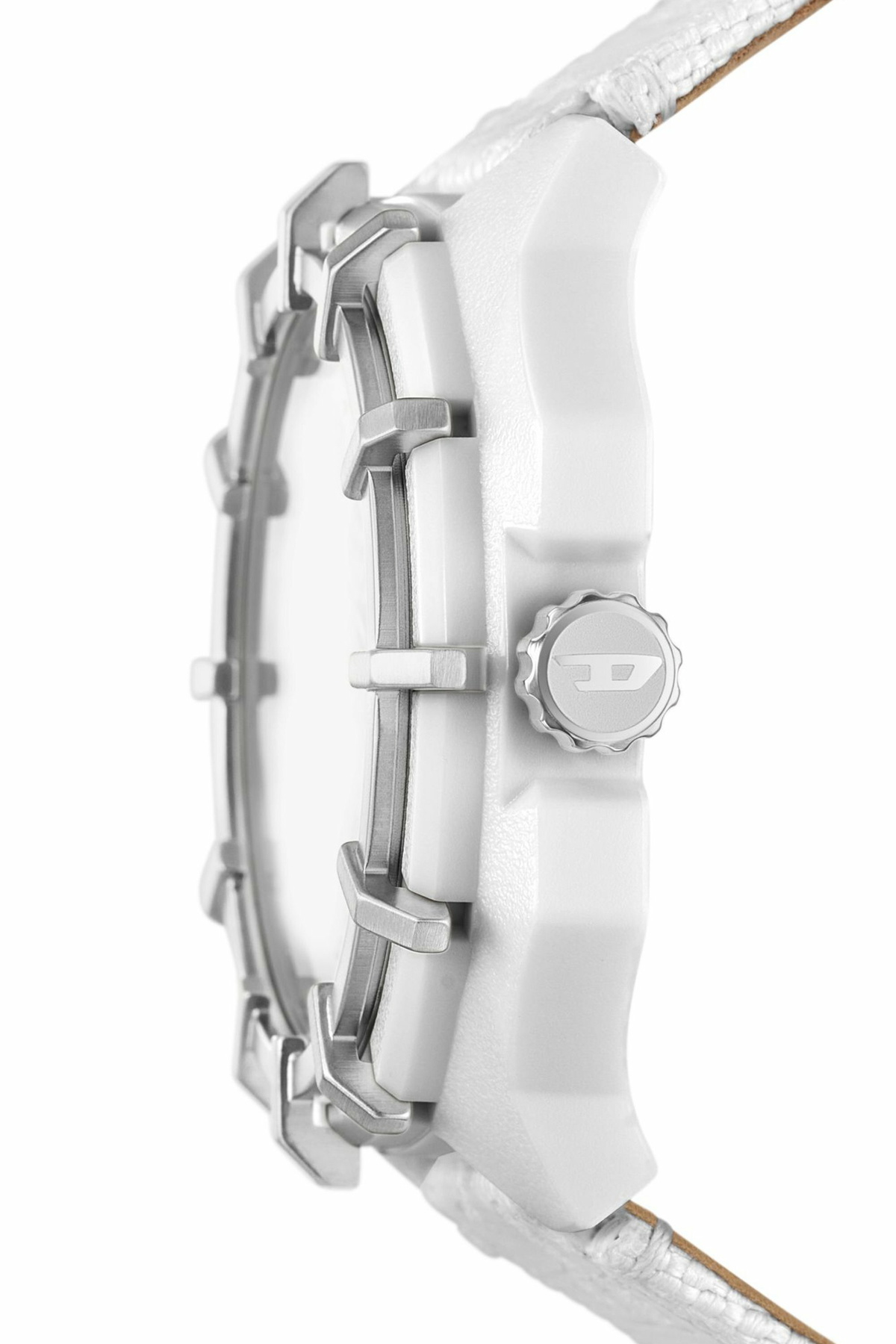 Diesel Framed solar white textile watch - Timeframes Mens in White