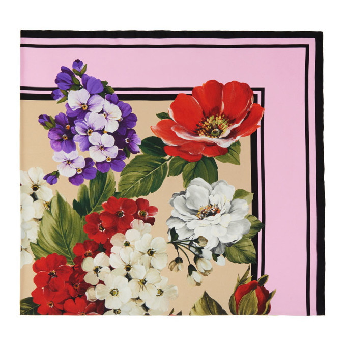 Dolce and Gabbana Multicolor Silk Floral Scarf