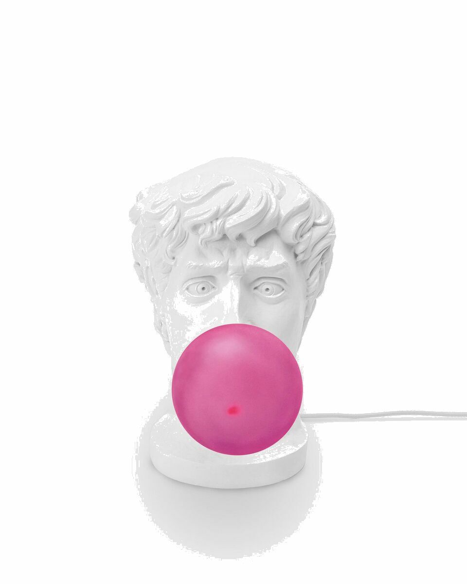 Photo: Seletti Wonder Times Resin Lamp   Eu Plug Pink/White - Mens - Lighting
