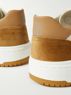 Brunello Cucinelli - Suede-Trimmed Full-Grain Leather Sneakers - White