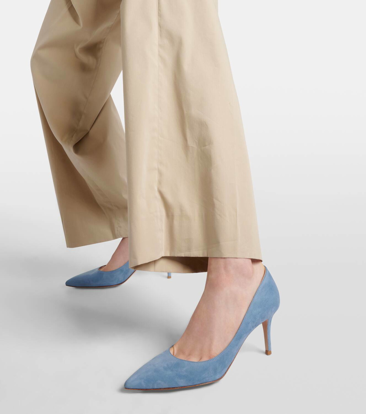 【関税&送料込】Gianvito Rossi Pump In Suede Gianvito Rossi - Piper Burgundy Suede Pump, 45mm