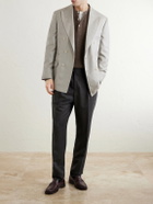 Brunello Cucinelli - Straight-Leg Pleated Wool Trousers - Gray