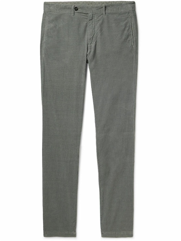 Photo: Massimo Alba - Straight-Leg Pleated Cotton-Corduroy Suit Trousers - Gray