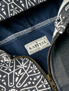 KAPITAL - Bandana-Print Cotton-Jersey and Quilted Shell Zip-Up Hoodie - Black