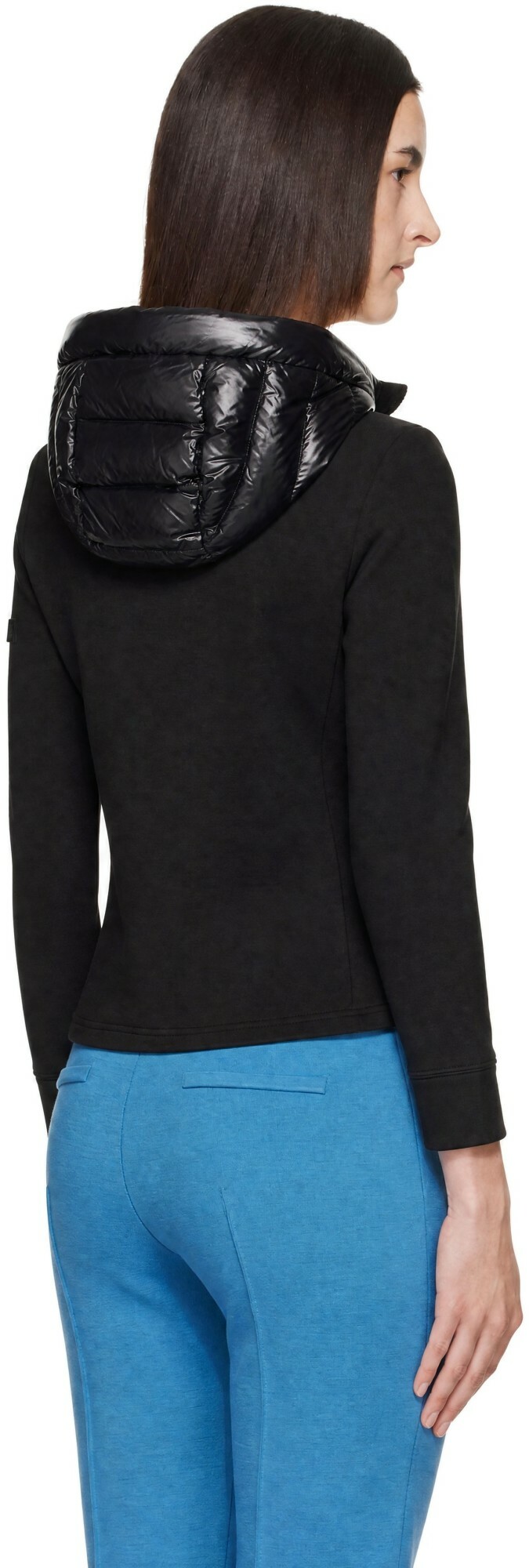 MACKAGE Black AGATHA Quilted Mixed-Media Hooded Jacket