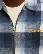 Butter Goods Plaid Zip Thru Overshirt Blue - Mens - Overshirts