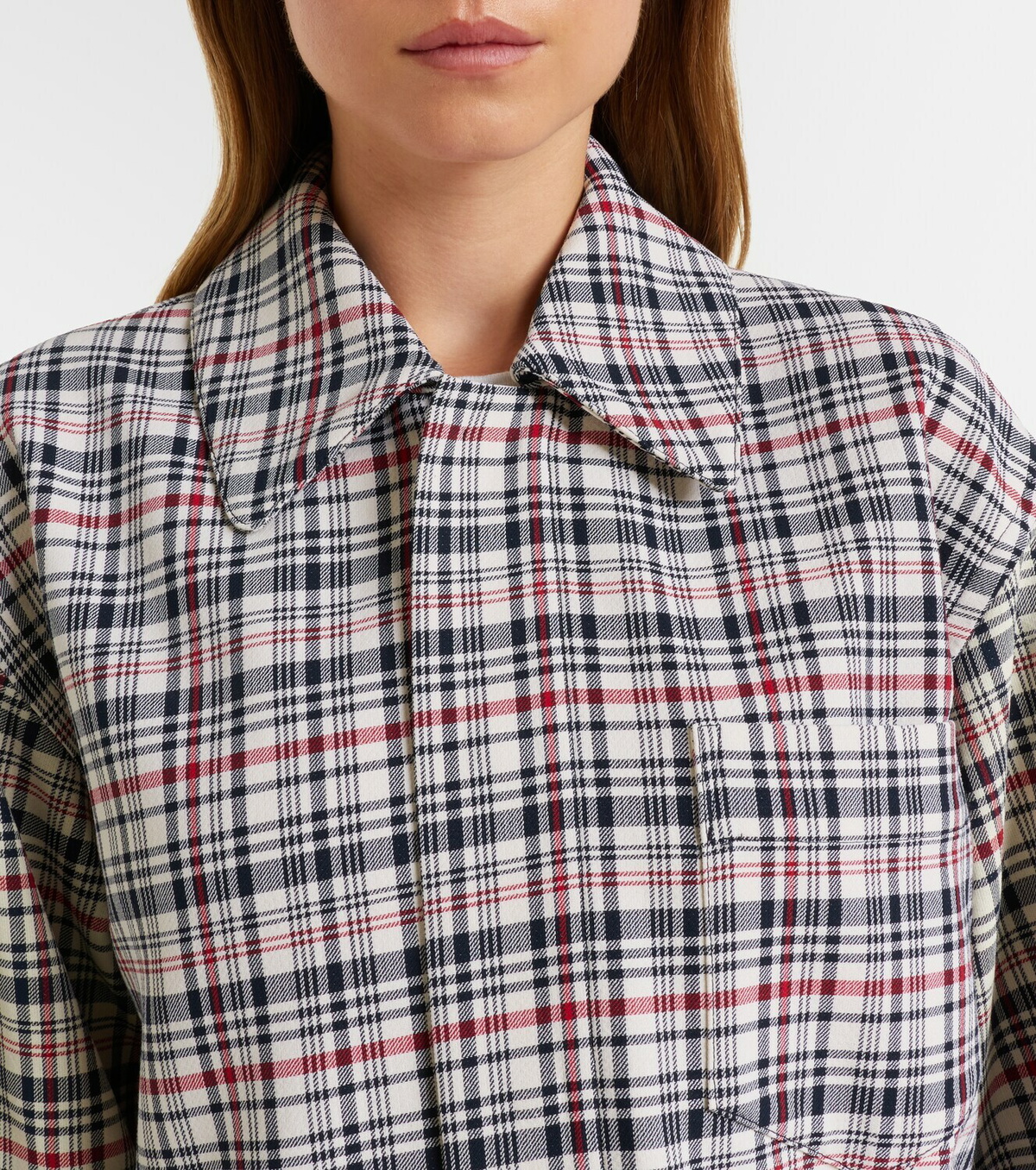 Victoria Beckham Checked oversized cotton and wool jacket