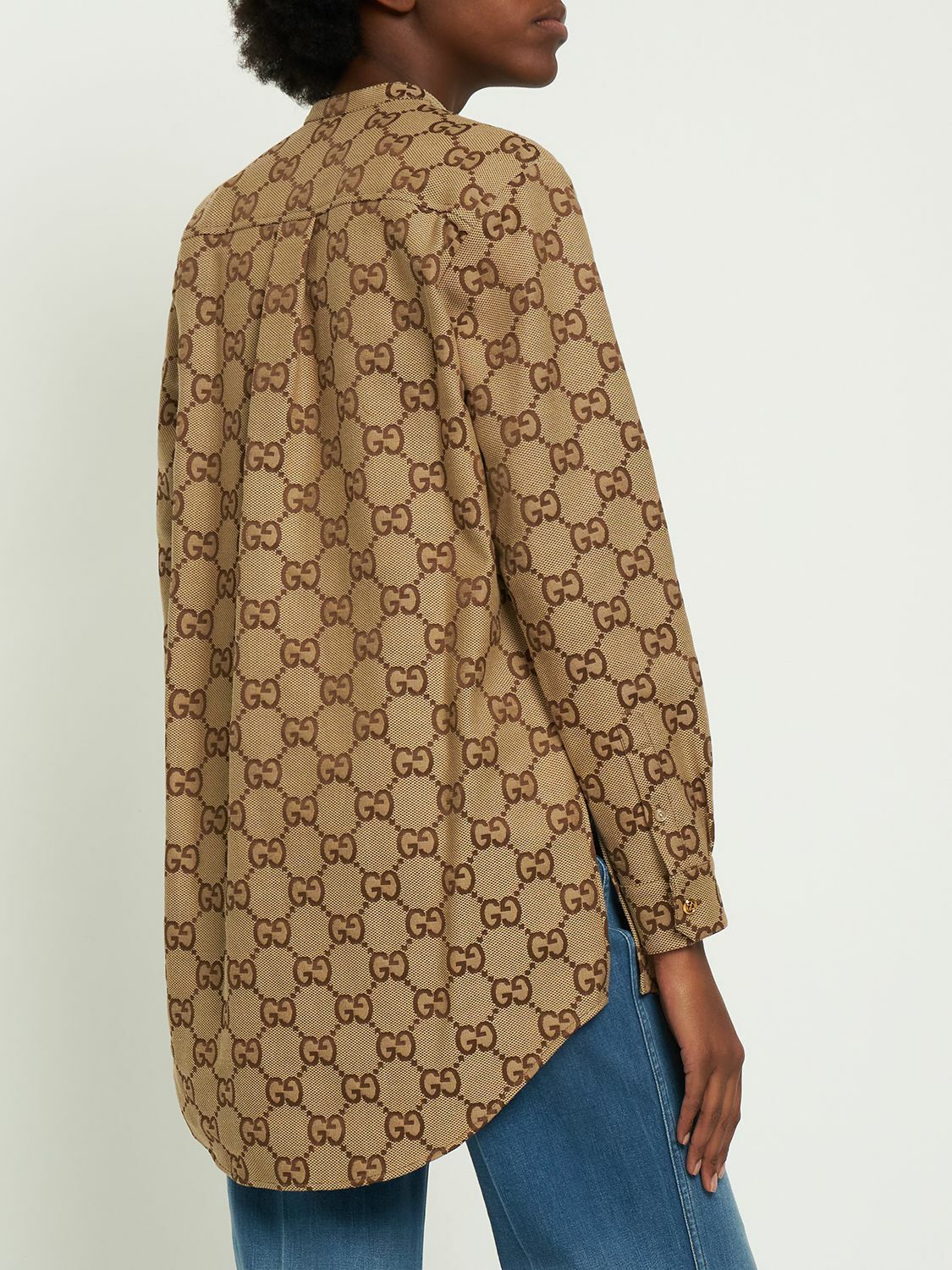 GUCCI - Maxi Gg Canvas Oversized Shirt Gucci