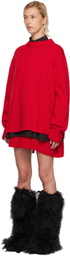 sacai Red Suiting & Wool Knit Minidress
