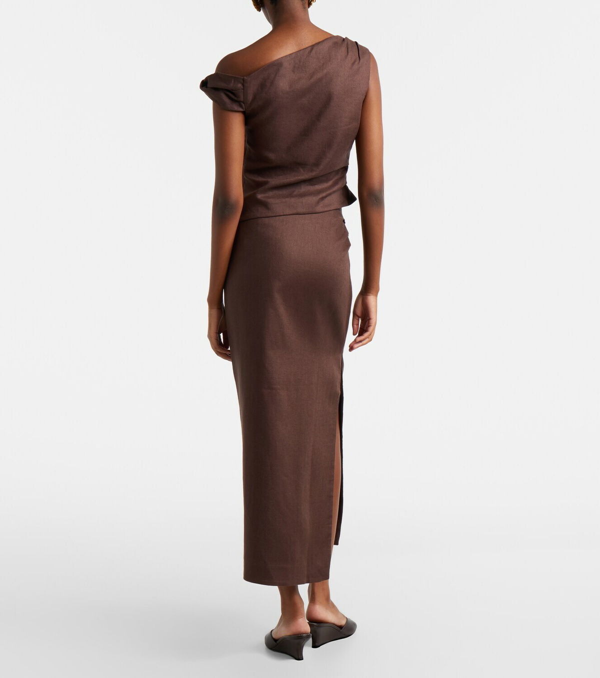 SIR Linen midi skirt