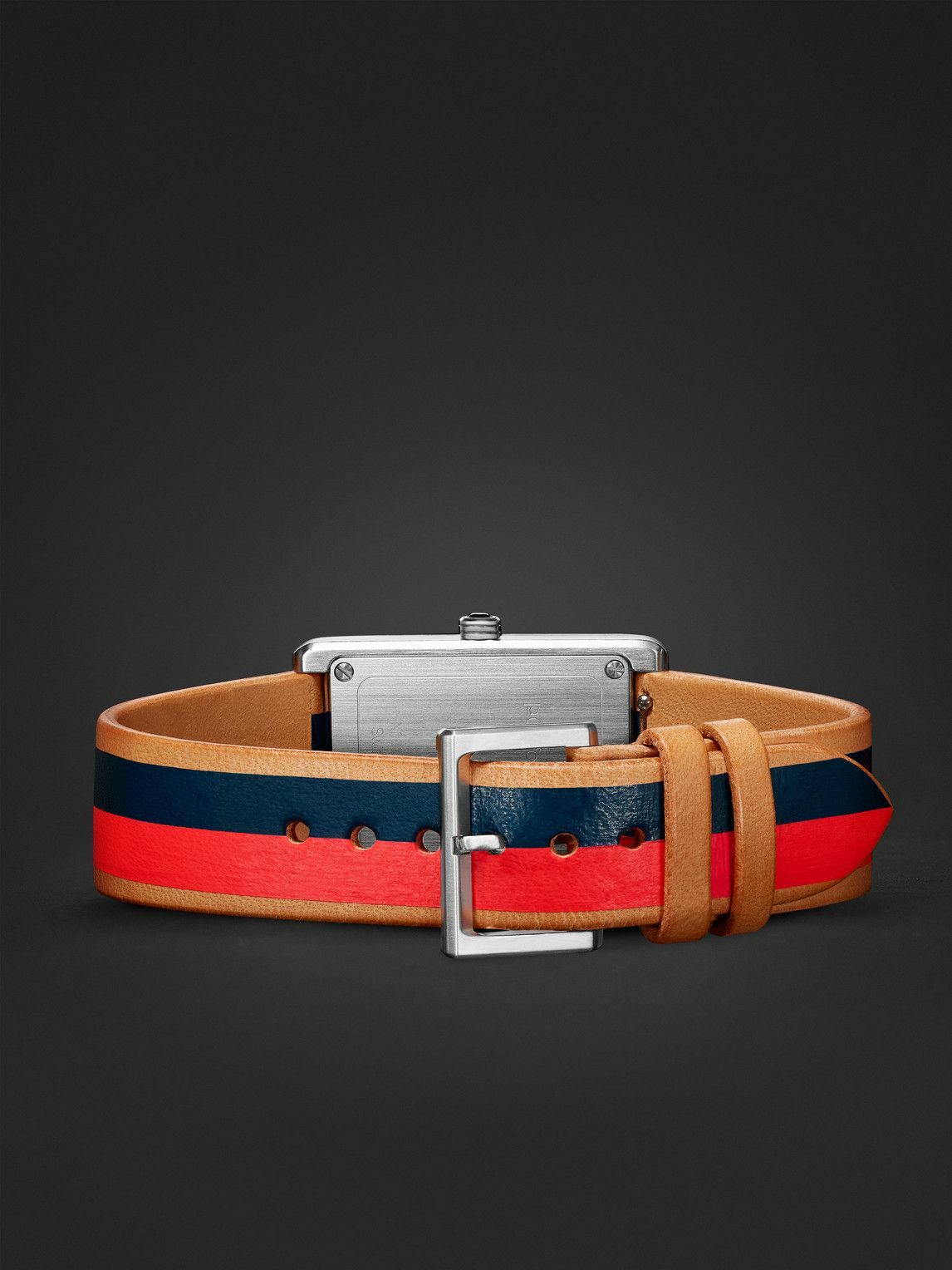 laCalifornienne - Daybreak 24mm Steel and Striped Leather Watch, Ref. No. DB-15