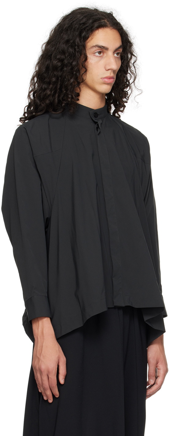 132 5. ISSEY MIYAKE Black Trapezoid Shirt