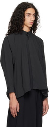 132 5. ISSEY MIYAKE Black Trapezoid Shirt