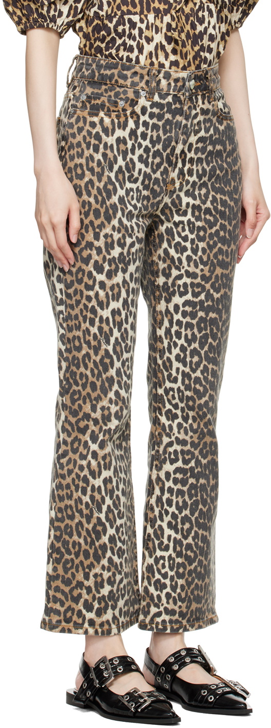 GANNI ヘッツィ クロッフト シンス J1714 564 Blue whiskering-effect jeans Ganbu - women - GANNI