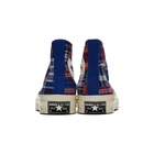 Converse Blue and Red Twisted Prep Chuck 70 High Sneakers