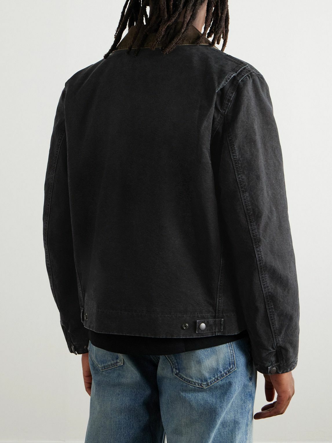 【関税込み】saint laurent Canvas jacket Saint Laurent Corduroy-trimmed cotton canvas jacket Saint