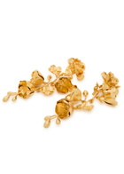 Chloe Floral Gold-tone Brass Drop Earrings - One Size
