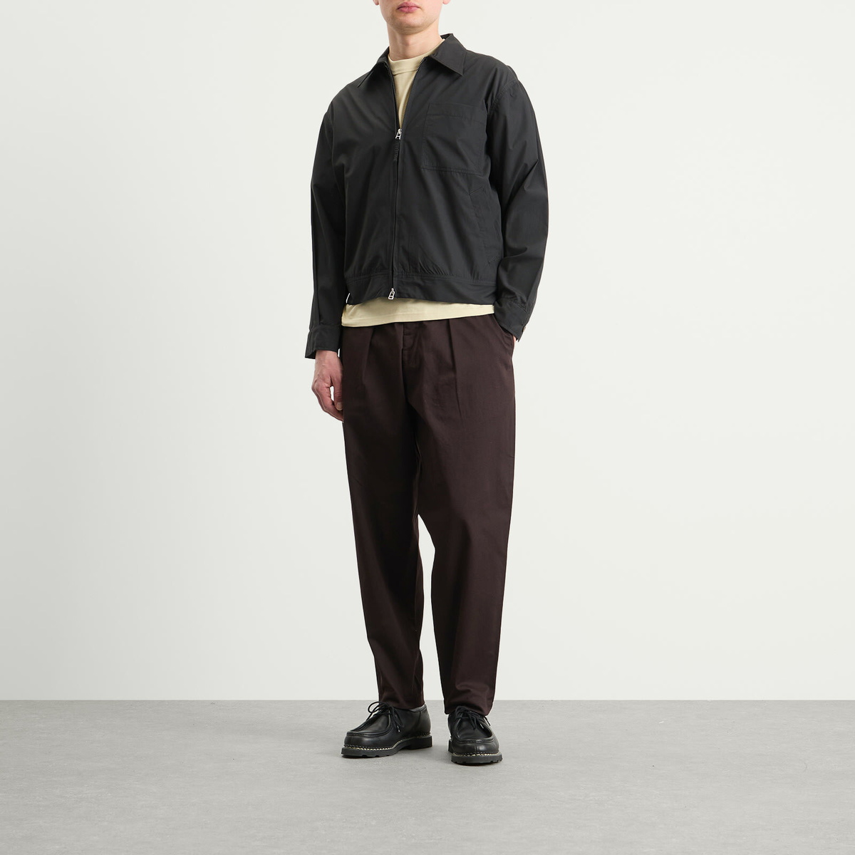 Universal Works Men's Twill Pleated Track Pant in Brown