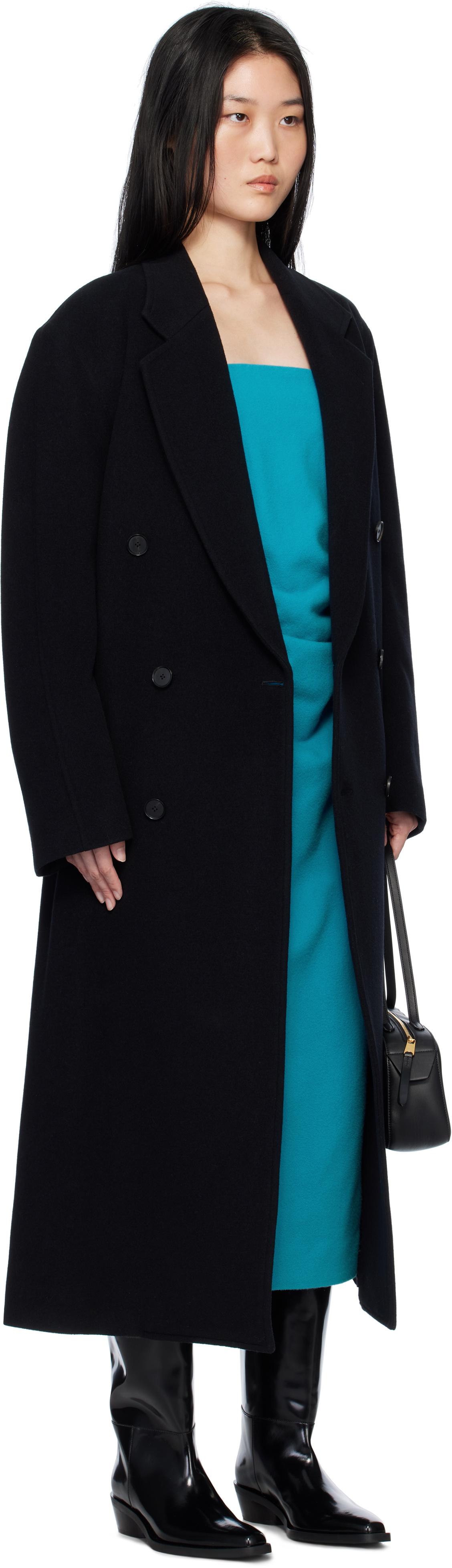 AURALEE Black Chesterfield Coat