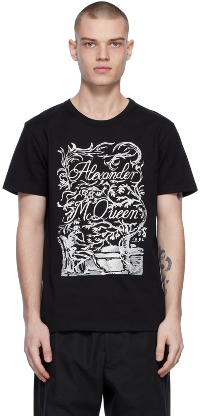Photo: Alexander McQueen Black Embroidered T-Shirt