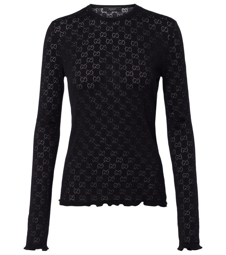 Photo: Gucci GG cotton-blend devoré sweater
