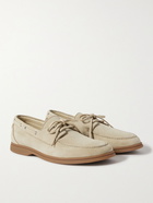 Brunello Cucinelli - Suede Boat Shoes - Neutrals