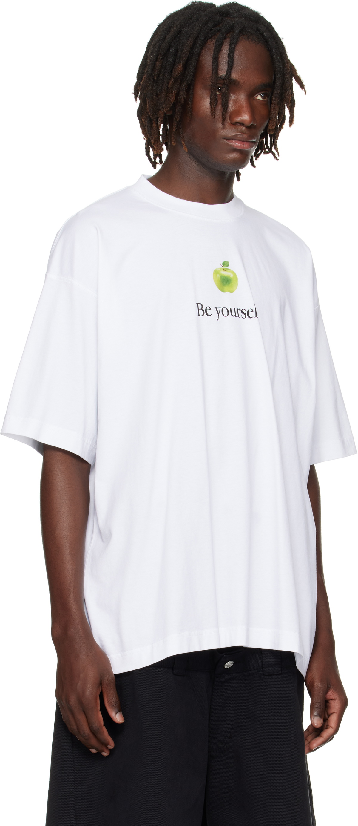 VETEMENTS White 'Be Yourself' Oversized T-shirt Vetements