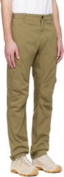 C.P. Company Beige Stretch Sateen Ergonomic Lens Cargo Pants