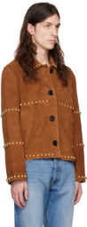 Meryll Rogge Brown Studded Suede Jacket
