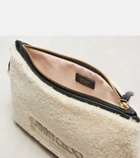 Jimmy Choo Logo shearling pouch with strap