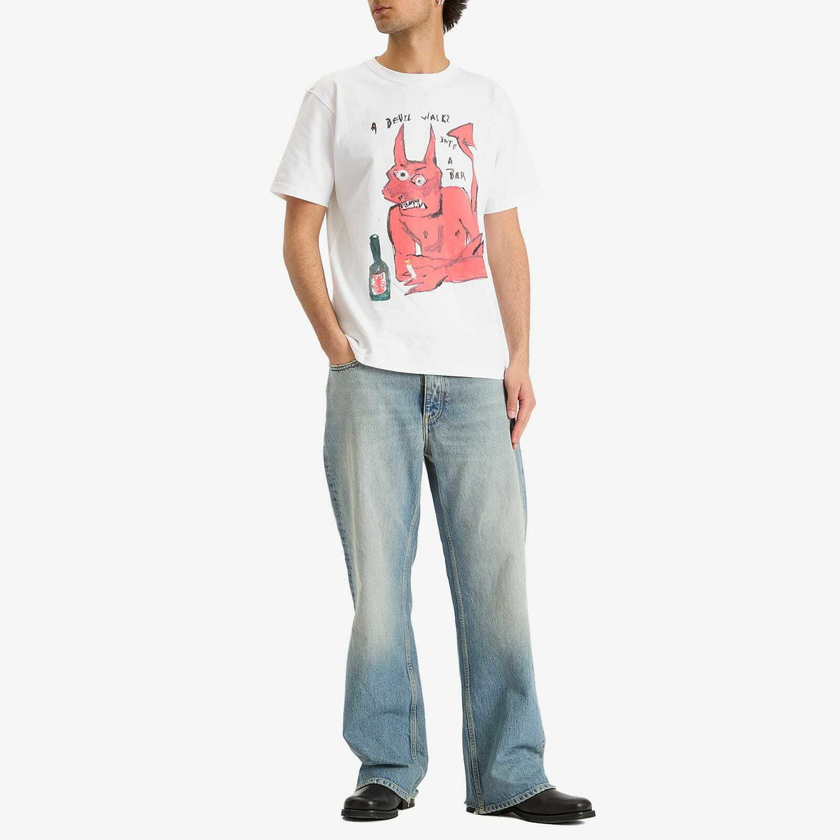 Endless Joy Men's Devil T-Shirt in White