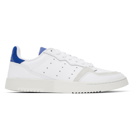 adidas Originals White and Blue Supercourt Sneakers