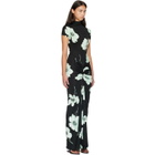 ALAÏA Black Draped Printed Maxi Dress
