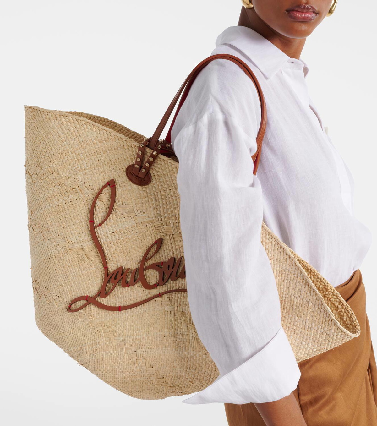 Christian Louboutin ルブタン Cabata Large トートバッグ rafia Christian Louboutin Cabata Large raffia tote bag Christian